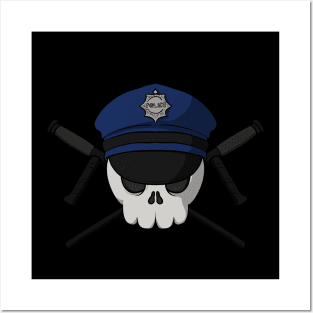 Police crew Jolly Roger pirate flag (no caption) Posters and Art